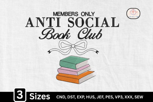 Anti Social Book Club, Book Lover Embroidery Design Review