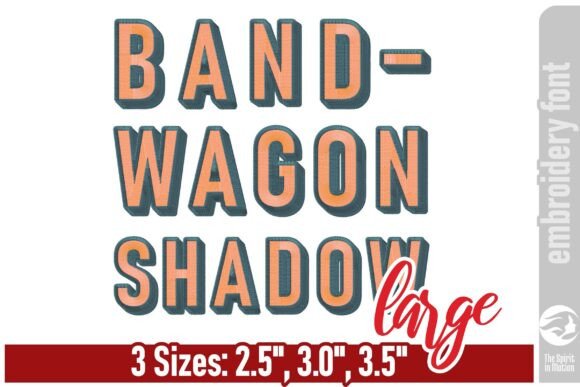 Bandwagon Shadow Embroidery Font – L: A Bold Choice for Seasonal Goods