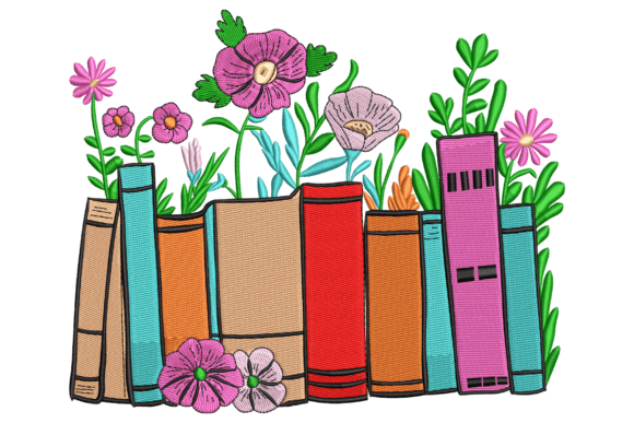 Floral Book Stack: A Designer’s Take on This Creative Fabrica Gem
