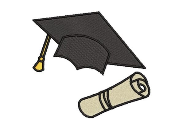 Graduation Cap and Diploma: A Timeless Embroidery Design for Meaningful Gifts