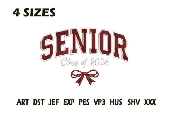 Senior Class of 2026 Bow Embroidery: A Seasonal Charm for Holiday and School Keepsakes